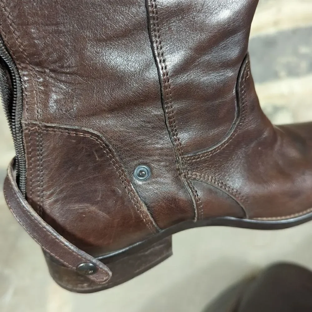 LAVORAZIONE Artigianale Brown leather riding‎ boots size 36